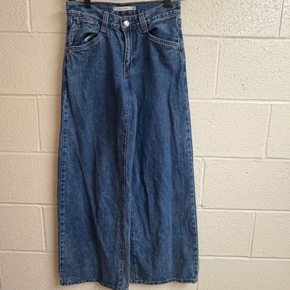 Levis Womens 94 Baggy Wide Leg Jeans 24 High Rise Blue Cotton Denim 90s Retro